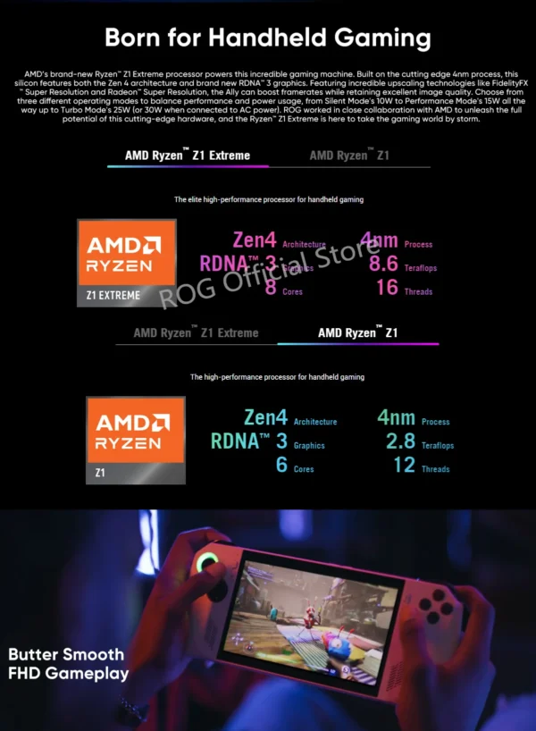 Asus ROG Ally (2023) RC71L Ryzen Z1 Extreme, High End Handheld Game Player Game Console, 7 Inch 120Hz IPS,  Windows 11 - Image 13