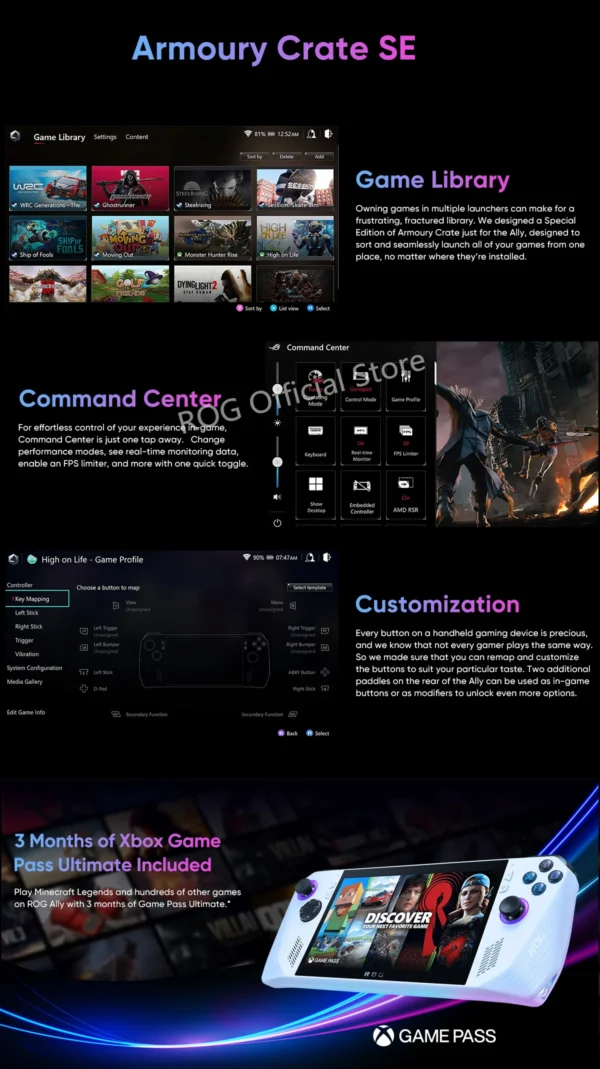 Asus ROG Ally (2023) RC71L Ryzen Z1 Extreme, High End Handheld Game Player Game Console, 7 Inch 120Hz IPS,  Windows 11 - Image 12
