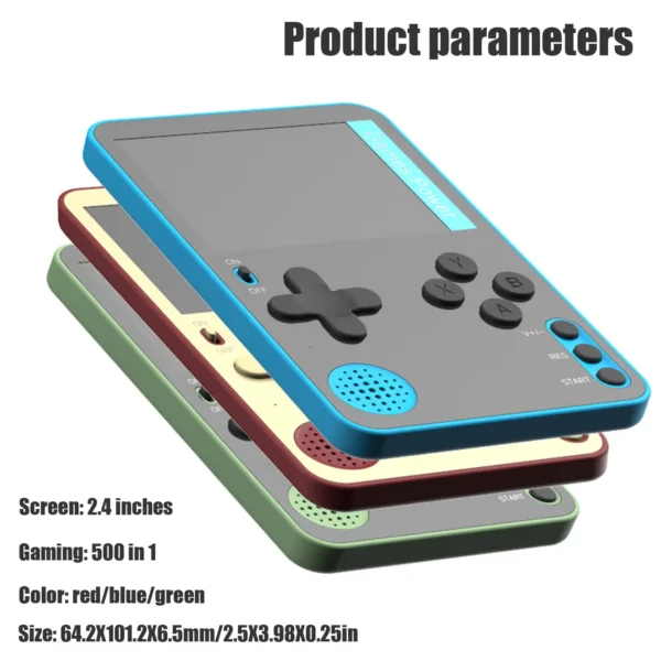 K10 Ultra Thin Handheld Gaming Console, 2.4 inch Srceen, 500 Classic Games Built-in - Image 5