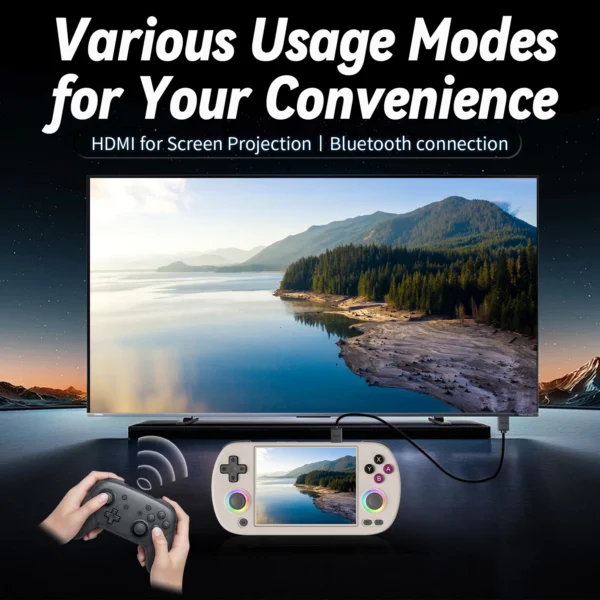 ANBERNIC RG40XX H 64-Bit Linux-Powered  Entry Level Retro Handheld Gaming Console Featuring a 4.0'' IPS Display, 5G WiFi Connectivity, Bluetooth Support, and HD Output Capability - Image 15