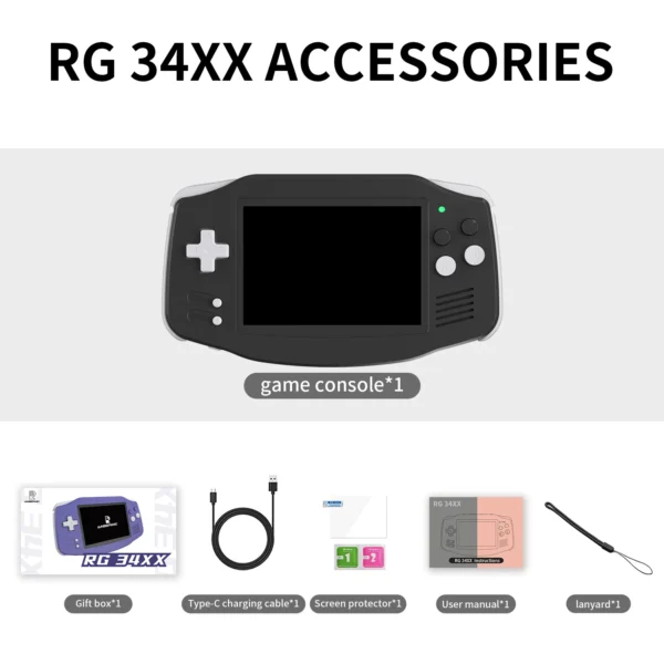 ANBERNIC RG34XX Entry Level Retro Handheld Game Console, 3.4-inch IPS Screen HDMI-compatible, 3500 mAh Battery - Image 24